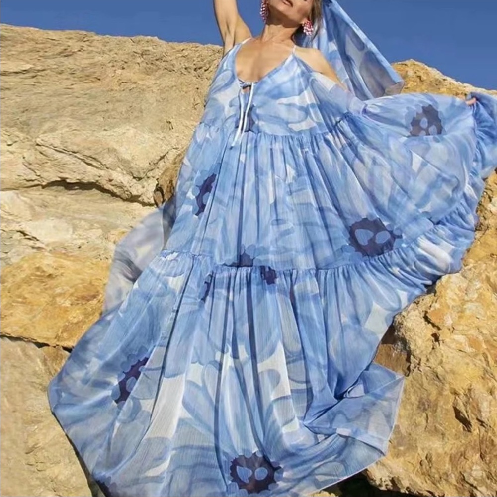 Jacquemus look a like maxi floral dress